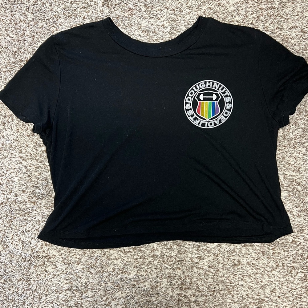 Doughnuts & Deadlifts Pride Crop Tee